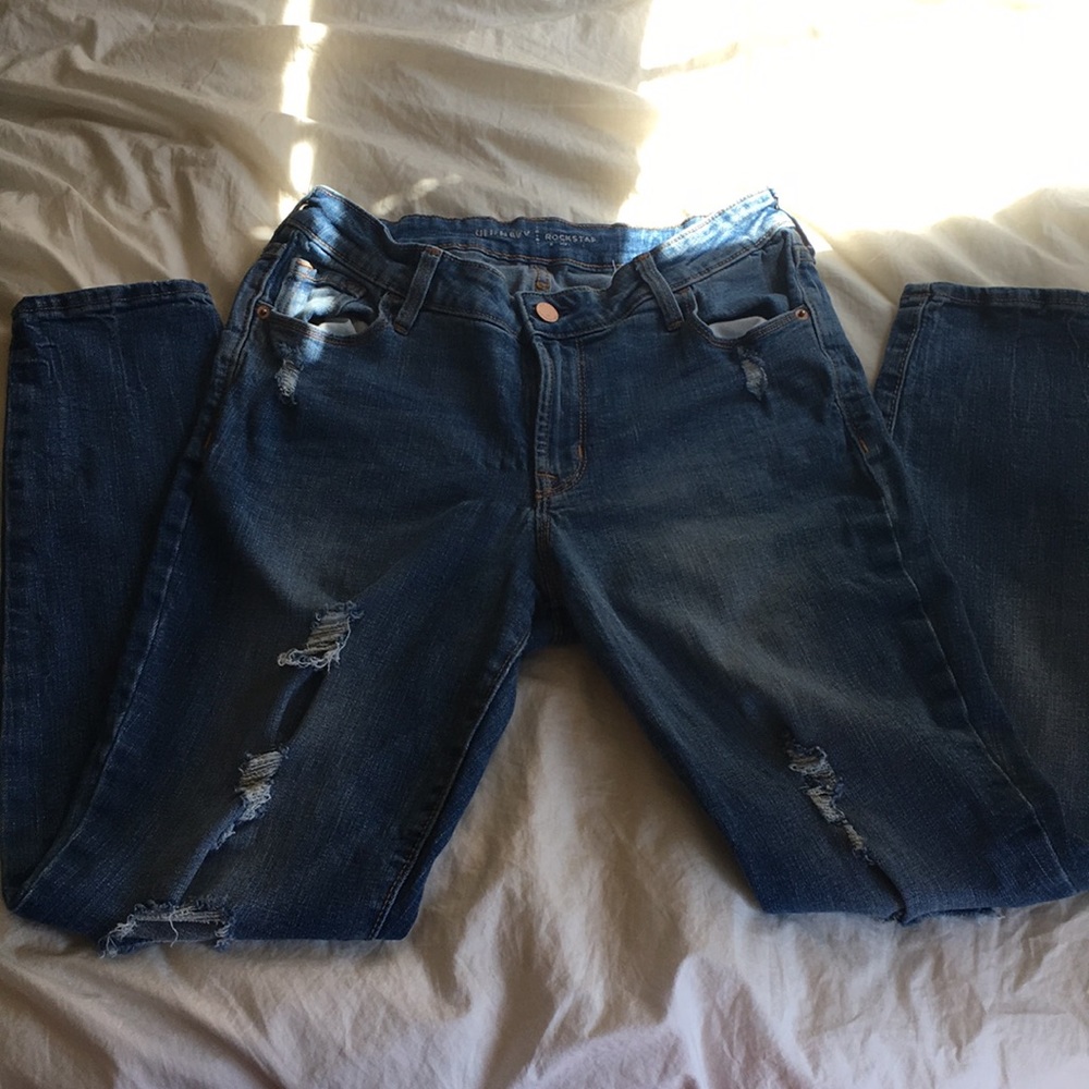 Old navy midrise distressed jeans